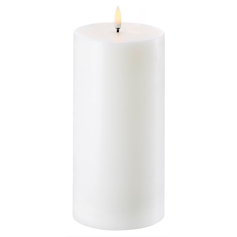 LED Pillar Candle Nordic White, 10,1x20,3 cm