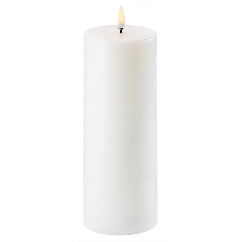 LED Pillar Candle Nordic White, 7,8x20,3 cm
