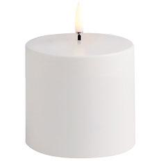 LED Pillar Candle Outdoor White, 7,8 x 7,8 cm