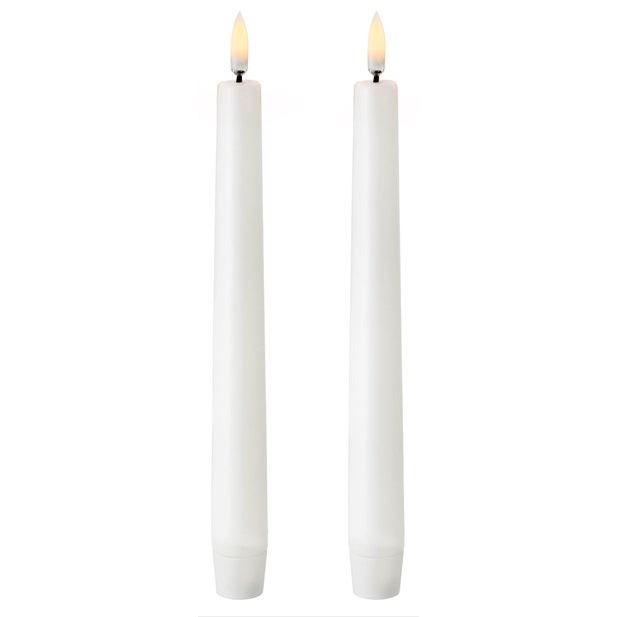 LED Taper Candle Nordic White 2-pack, 2,3x20,5 cm