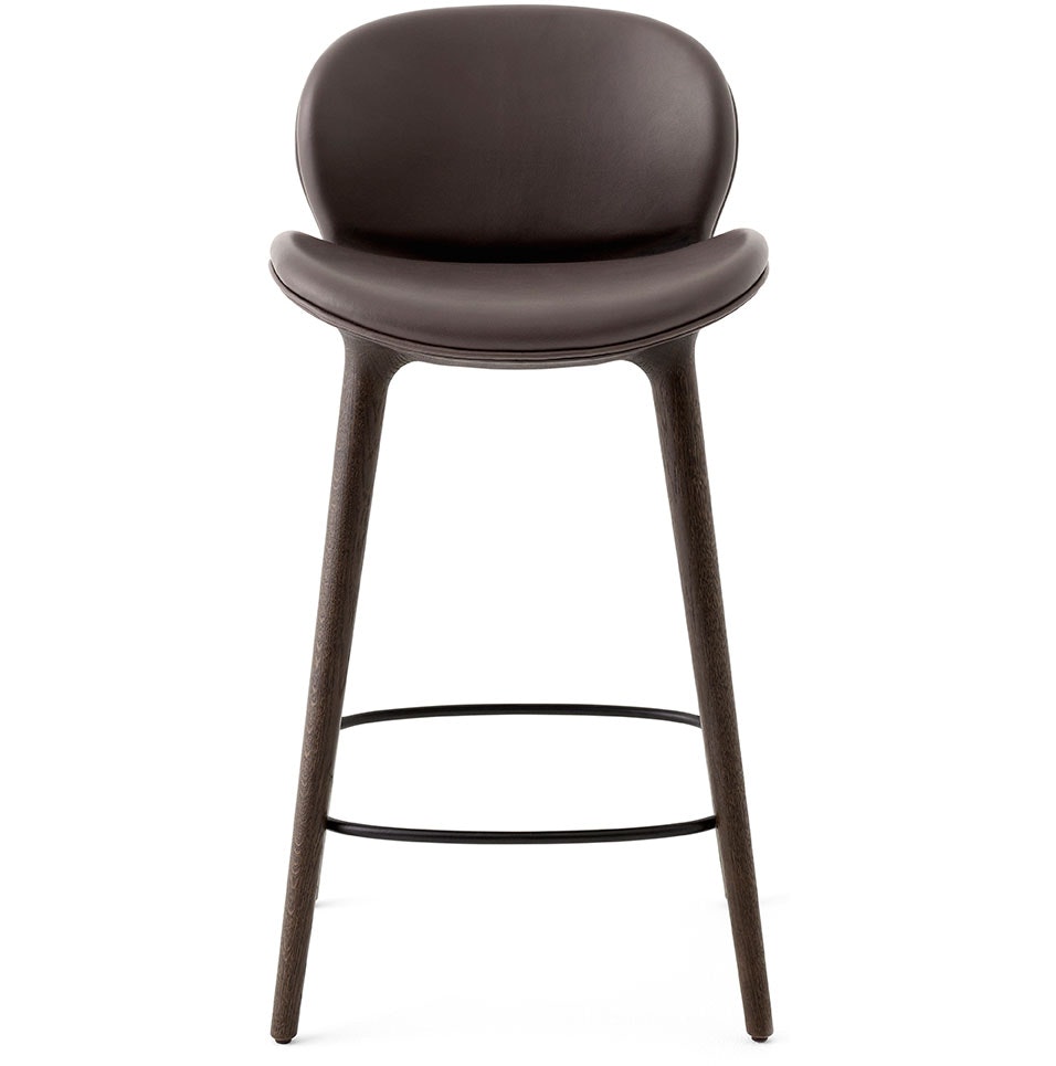 465 Lodge Counter Chair, Dark brown Leather / Dark Oak