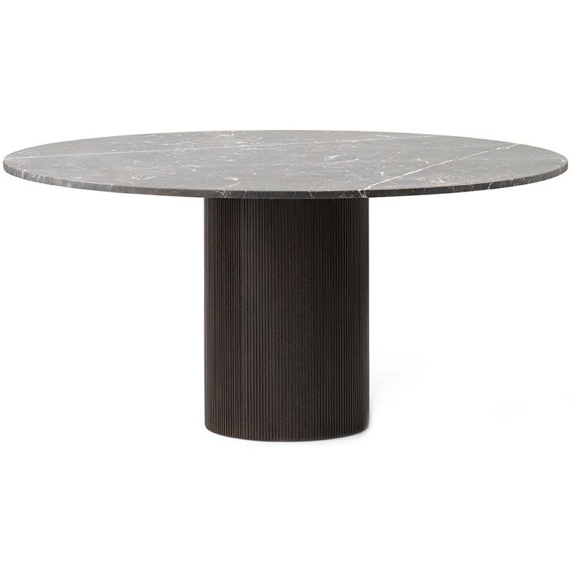 495 Table Round Ø150 cm, Grey Marble / Dark oak