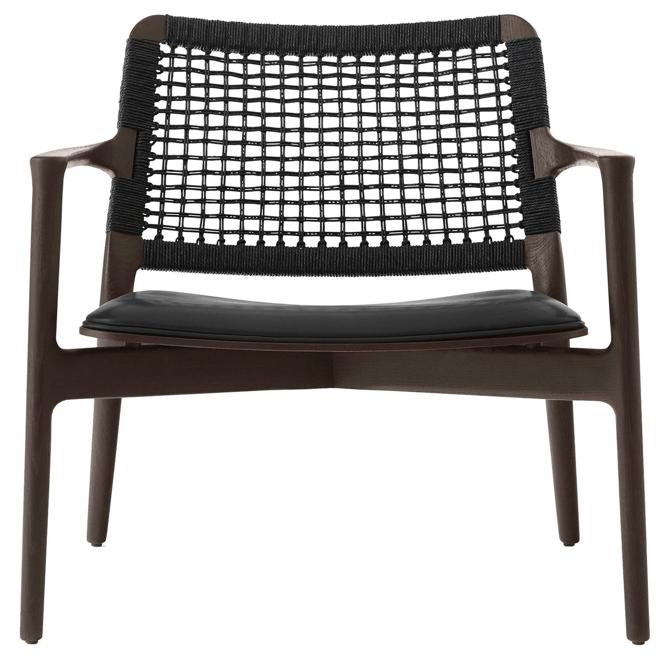 Cabin Lounge Chair, Dark Oak / Black Leather
