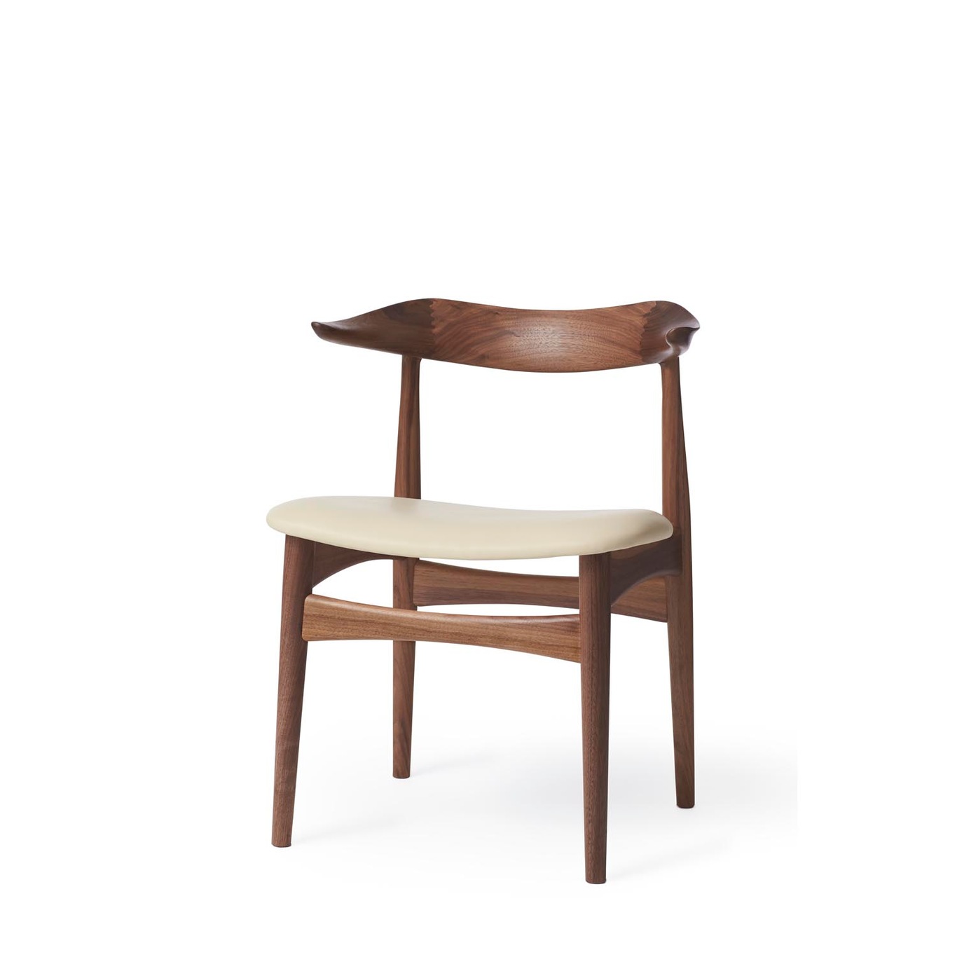 Cow Horn Chair, Ivory / Oiled Walnut