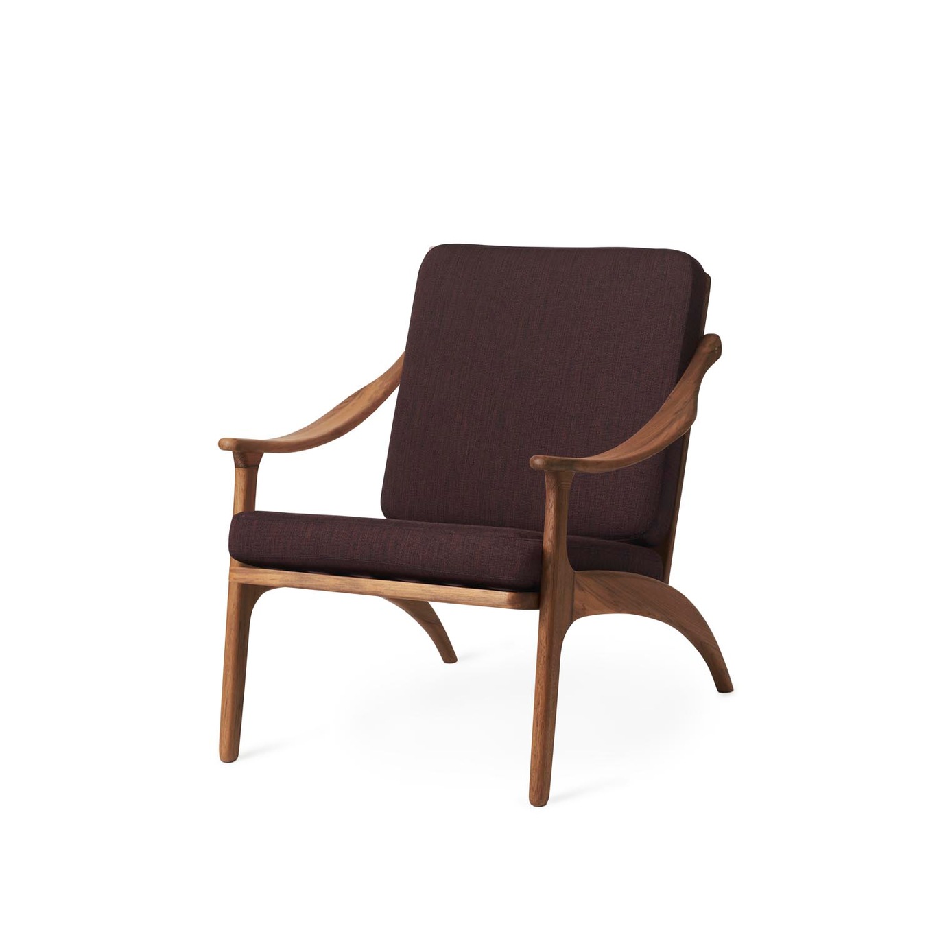 Lean Back Lounge Chair, Oiled Teak / Coffee Brown