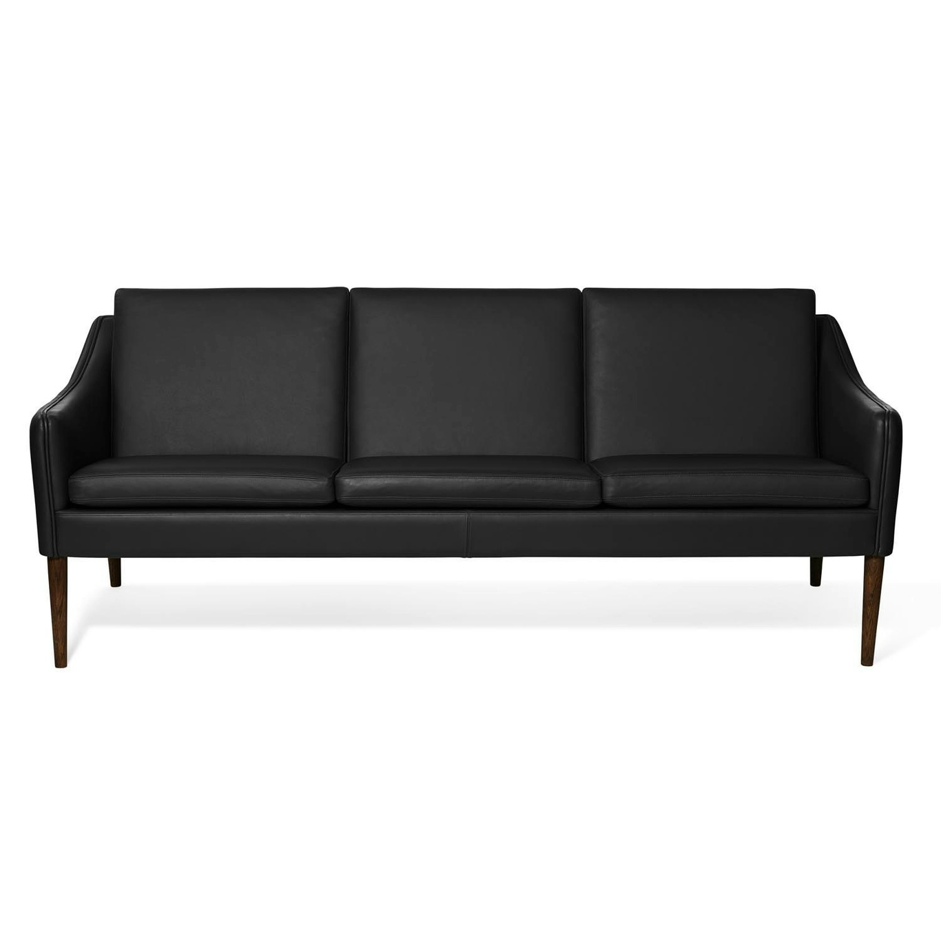 Mr. Olsen 3-Seater Sofa, Black / Walnut Oiled Oak