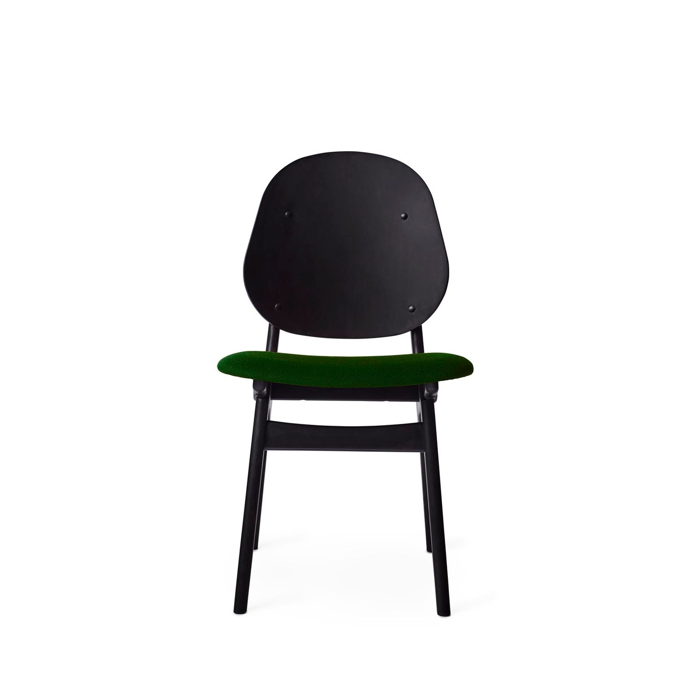 Noble Chair, Black Lacquered Beech / Moss Green
