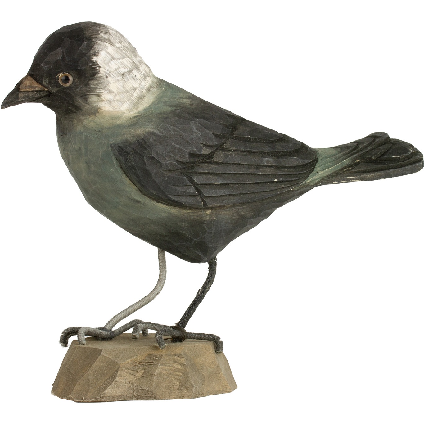 DecoBirds Hand-carved Bird, Jackdaw