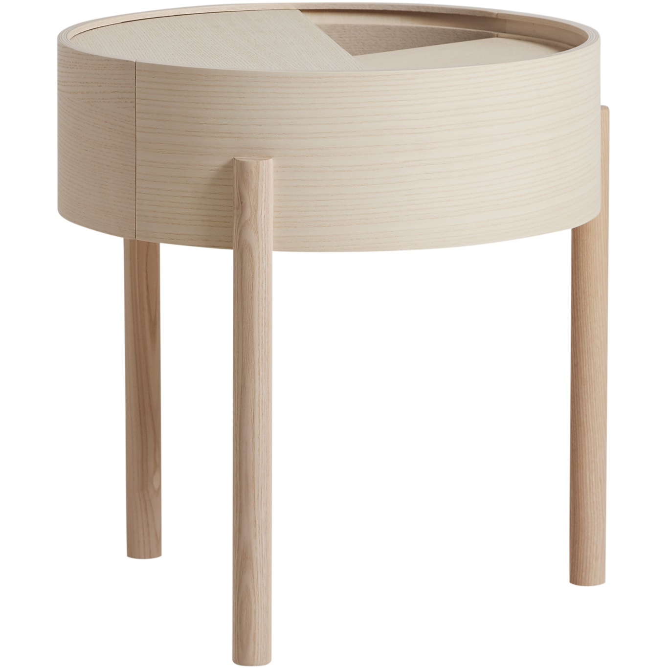 ARC Side Table, White pigmented ash,