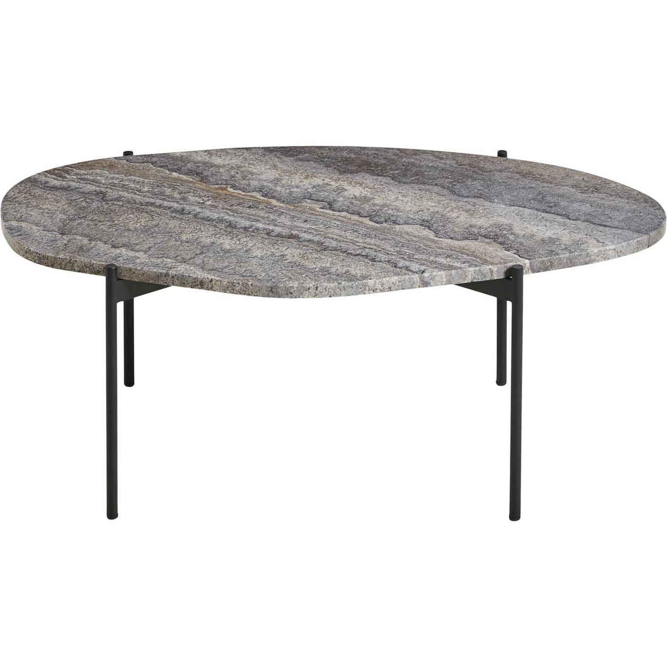 LA TERRA Coffee Table Travertine Grey, L: 95 cm