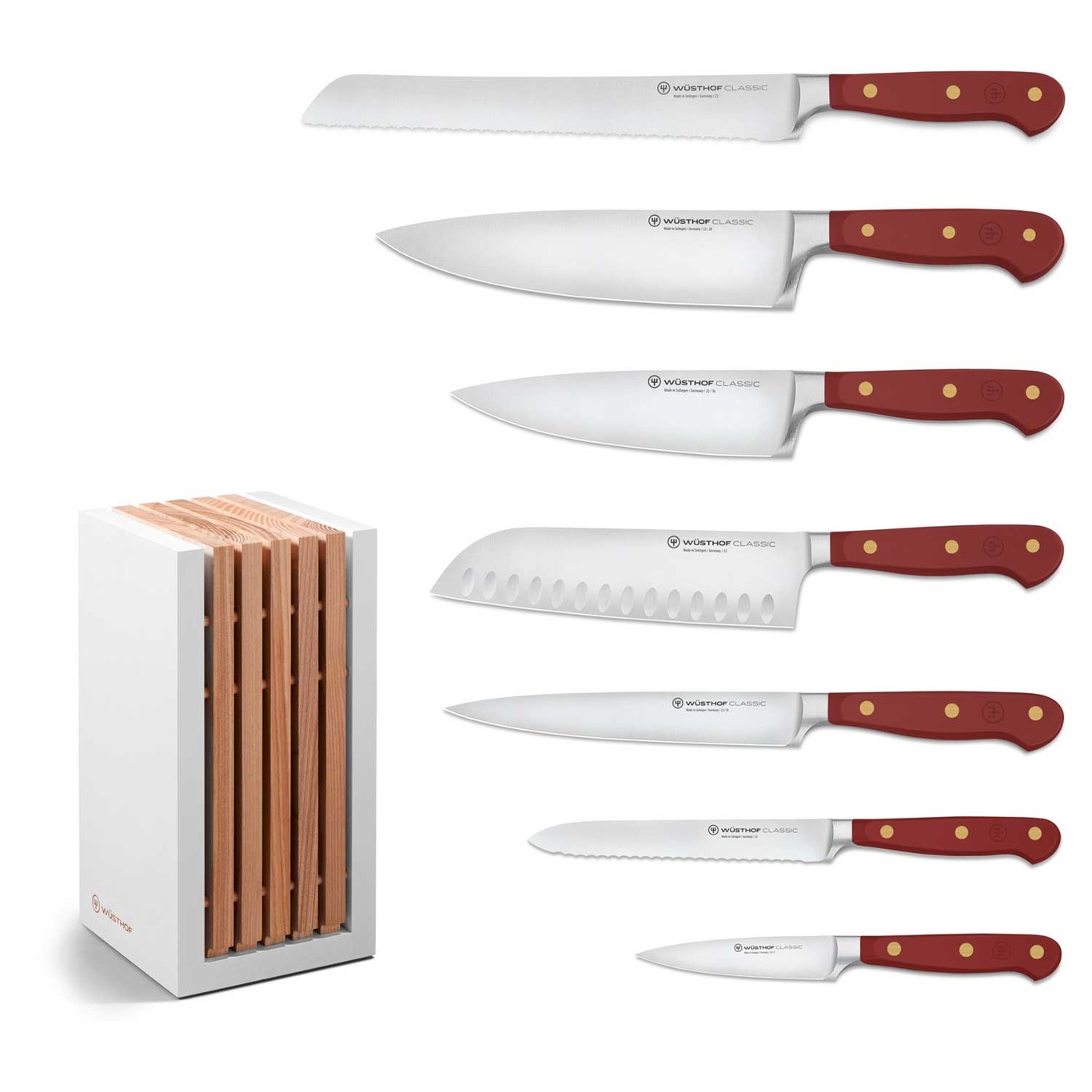 Classic Colour Knife Set With Knife Block 8 Pieces, Tasty Sumac