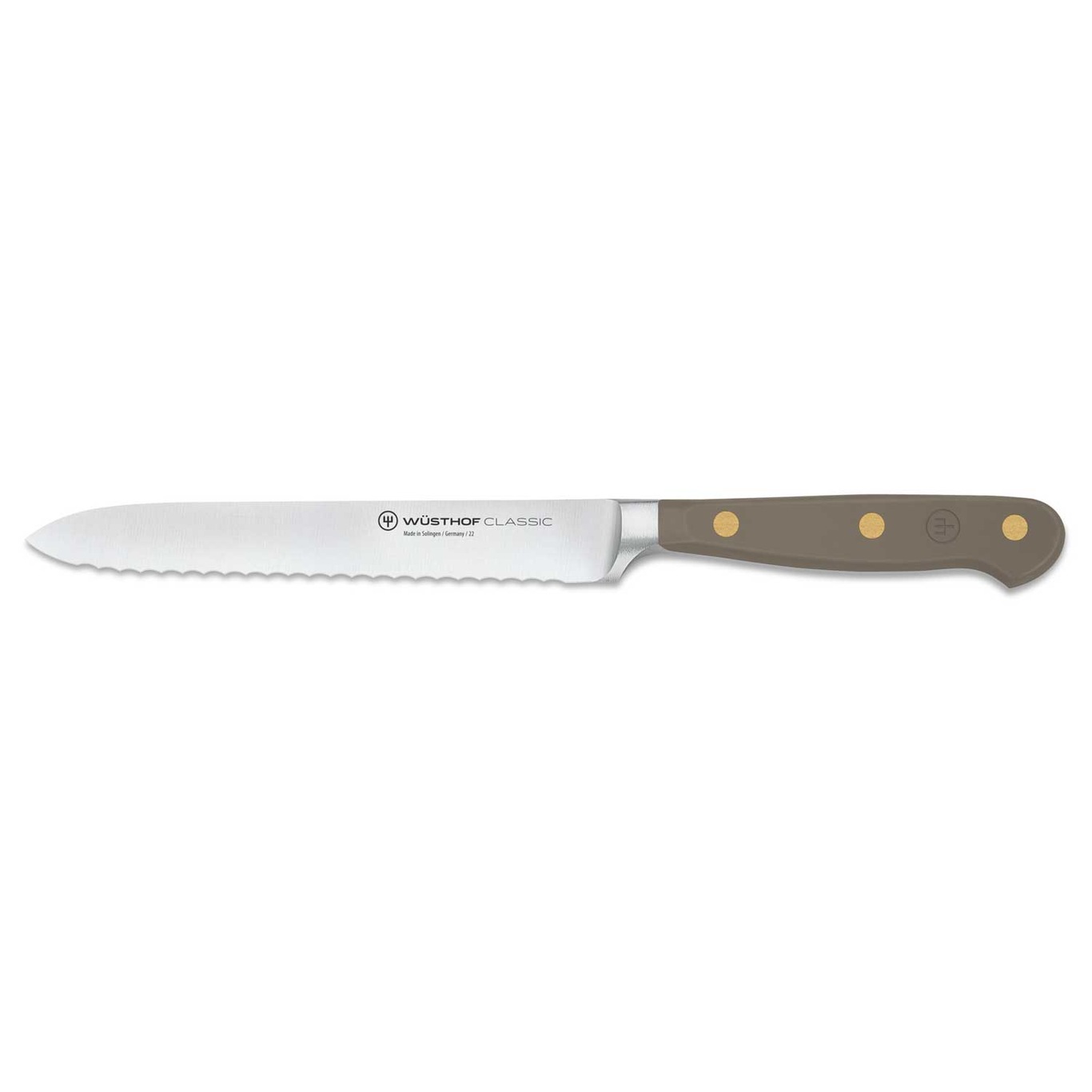 Classic Colour Serrated Utility Knife 14 cm, Velvet Oyster