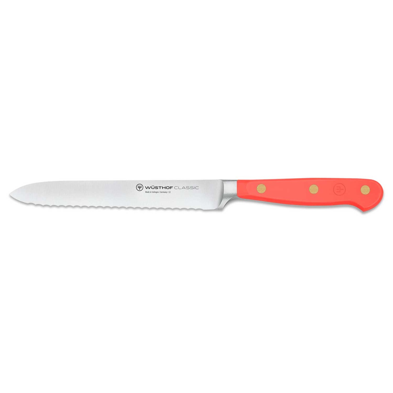 Classic Colour Serrated Utility Knife 14 cm, Coral Peach