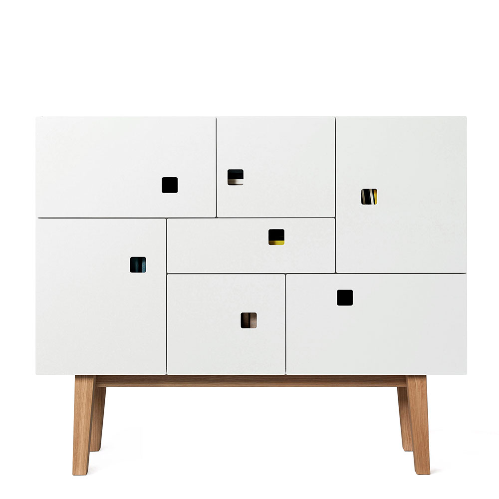 Peep C1 Multi-Purpose Cabinet, Angel White/Oak