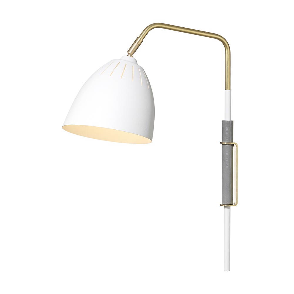 Lean Wall Lamp Cord Brass White Örsjö Belysning Royaldesign Co Uk - White Plug In Wall Lights Uk